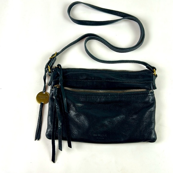 margot Bags Margot Double Zip Leather Black Crossbody Bag Poshmark